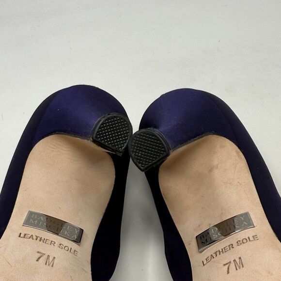 Badgley Mischka Randall D'orsay Heels Womens 7 Purple Satin Peep Toe Wedding - Picture 13 of 16
